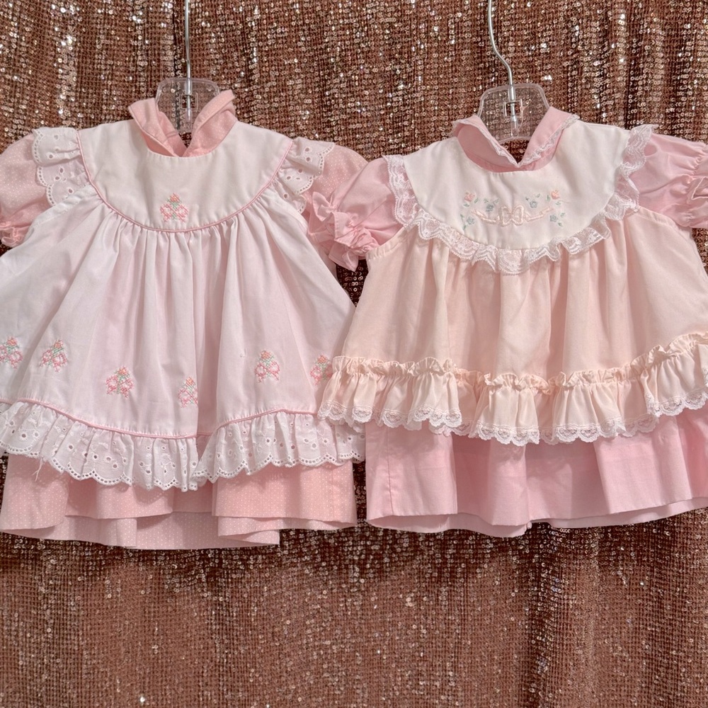 2/ Vintage Baby Girls Dress Apron Front by Baby Togs